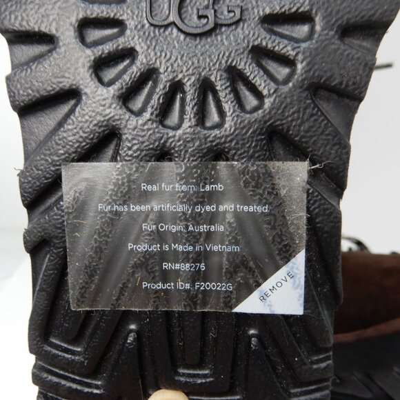 UGG Classic Mini Alpine Lace Up Booties Boots Size 5 Brown Suede Shearling NEW - Picture 10 of 10